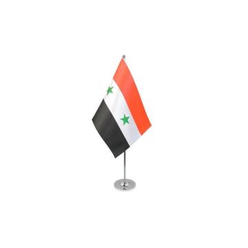 Syria Satin Table Flag – 9x6in (22.5 x 15 cm)