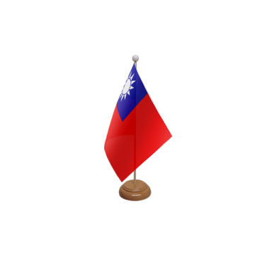 Taiwan Wooden Table Flag – 9x6in (22.5 x 15 cm)