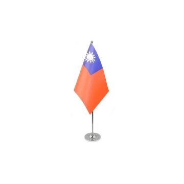 Taiwan Satin Table Flag – 9x6in (22.5 x 15 cm)