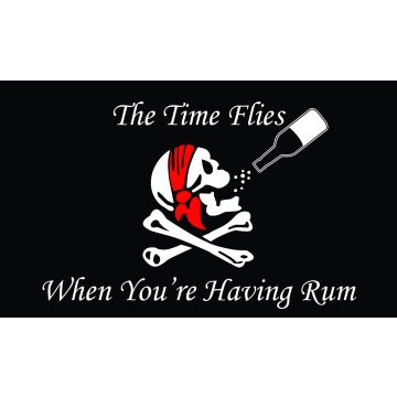 Time Flies When You Have Rum Coffin Drape Flag
