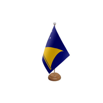 Tokelau Wooden Table Flag – 9x6in (22.5 x 15 cm)