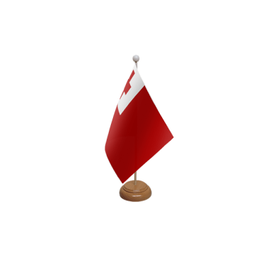 Tonga Wooden Table Flag – 9x6in (22.5 x 15 cm)