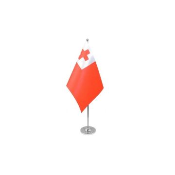 Tonga Satin Table Flag – 9x6in (22.5 x 15 cm)