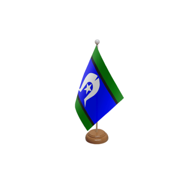 Torres Strait Islands Wooden Table Flag – 9x6in (22.5 x 15 cm)