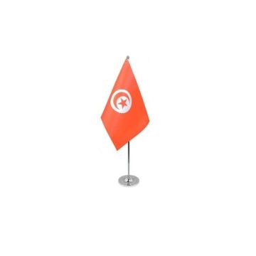 Tunisia Satin Table Flag – 9x6in (22.5 x 15 cm)