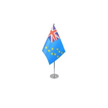 Tuvalu Satin Table Flag – 9x6in (22.5 x 15 cm)