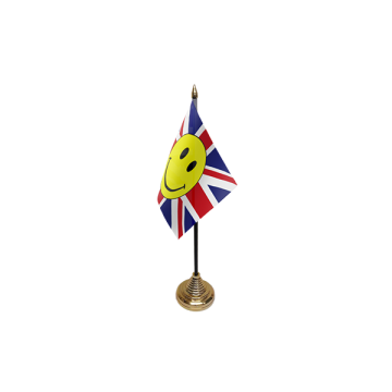 Union Jack Smiley Face Table Flag – 6x4in (15 x 10 cm)