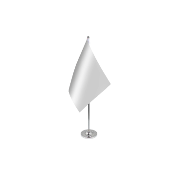 Plain White Satin Table Flag – 9x6in (22.5 x 15 cm)