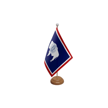 Wyoming Wooden Table Flag – 9x6in (22.5 x 15 cm)