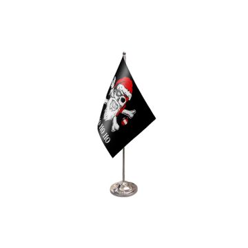 Yo Ho Ho Pirate Satin Table Flag – 9x6in (22.5 x 15 cm)