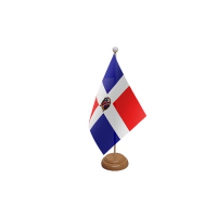 Dominican Republic Wooden Table Flag