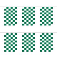 Green and White Check Rectangular Bunting