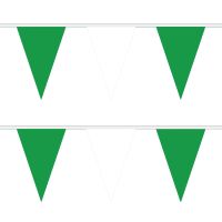 Green and White Triangle Bunting