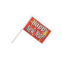 Happy New Year (Red) Hand Flags