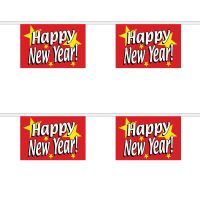 Happy New Year (Red) Rectangular Bunting Horizontal