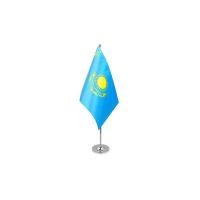 Kazakhstan Satin Table Flag