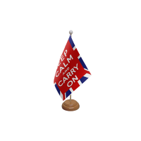 Keep Calm And Carry On (UK) Wooden Table Flag