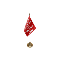 Keep Calm And Carry On (Red) Small Table Flag