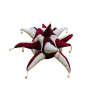 Maroon and White Jester Hat