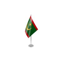 Mauritania New Satin Table Flag