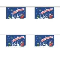 Merry Christmas Blue Rectangular Bunting Horizontal