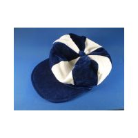 Navy Blue and White Flat Cap