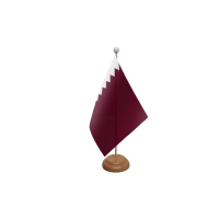 Qatar Wooden Table Flag