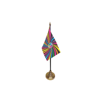 Rainbow Swirl Small Table Flag