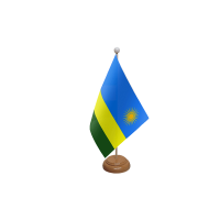 Rwanda Wooden Table Flag