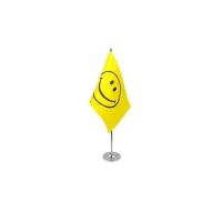 Smiley Face Satin Table Flag