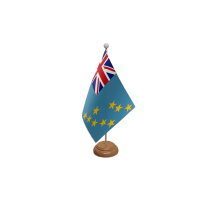 Tuvalu Wooden Table Flag