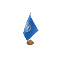 United Nations Wooden Table Flag