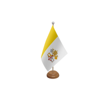 Vatican City Wooden Table Flag