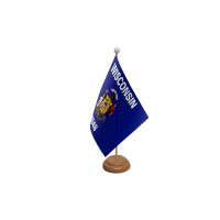 Wisconsin Wooden Table Flag