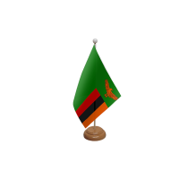 Zambia Wooden Table Flag