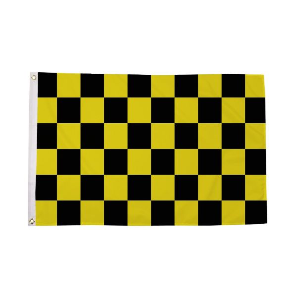 Black and Yellow Check Flag (Sleeved)