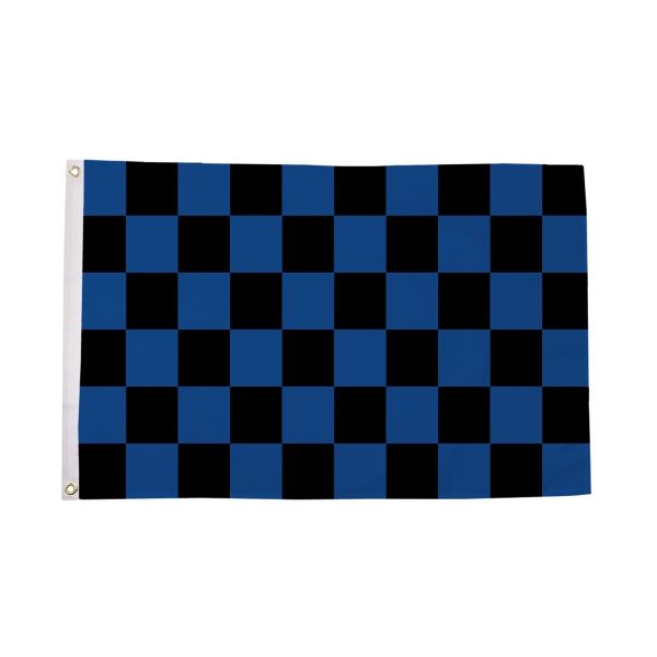 Blue and Black Check Flag