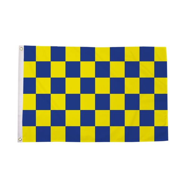 Blue and Yellow Check Flag (Sleeved)