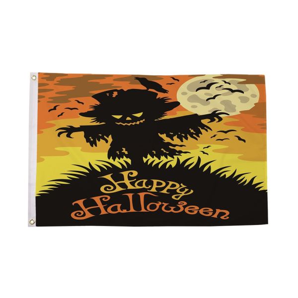 Happy Halloween Scarecrow Flag