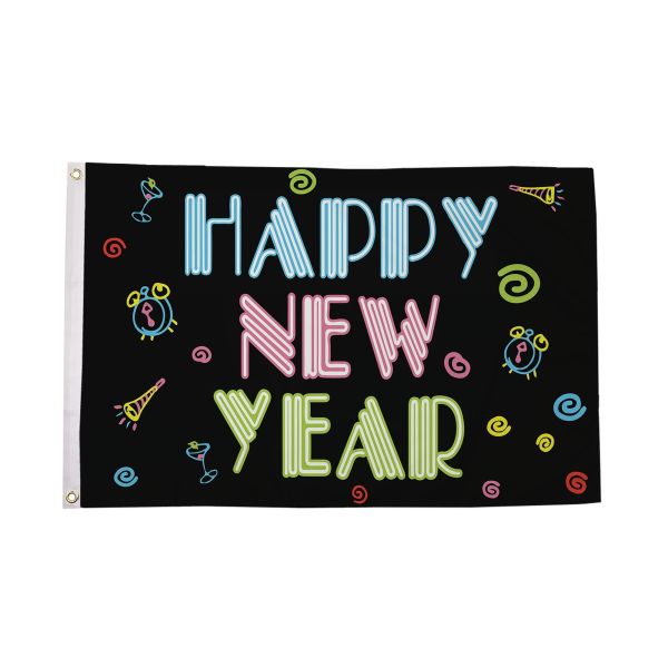Happy New Year (Neon) Flag