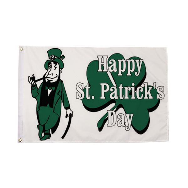 Happy St Patricks Day (White) Flag
