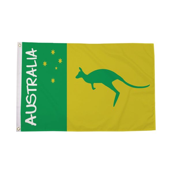 Kangaroo Yellow Green Australia Flag
