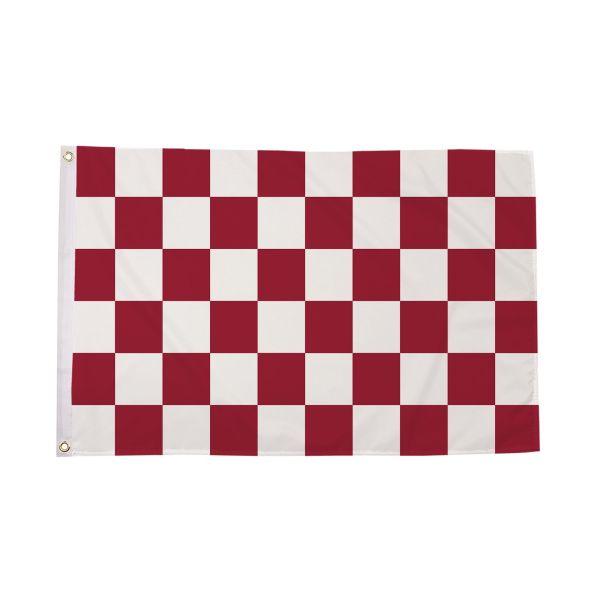 Maroon and White Check Flag