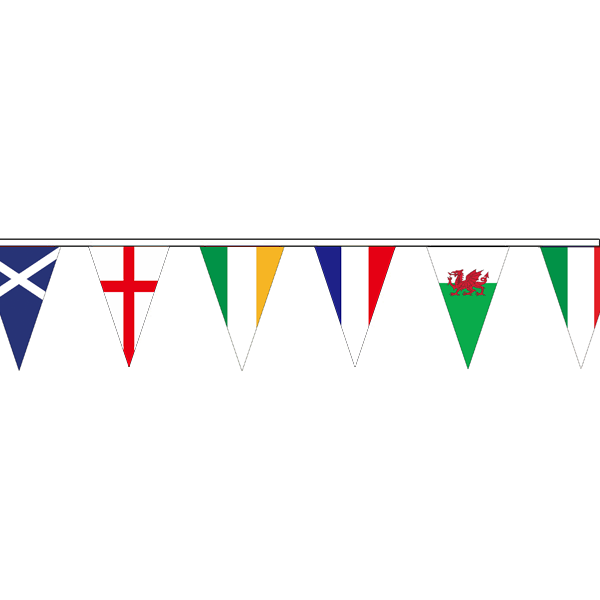 6 Nations Rugby 10m Triangle Bunting