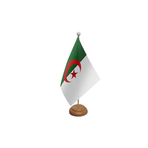 Algeria Wooden Table Flag