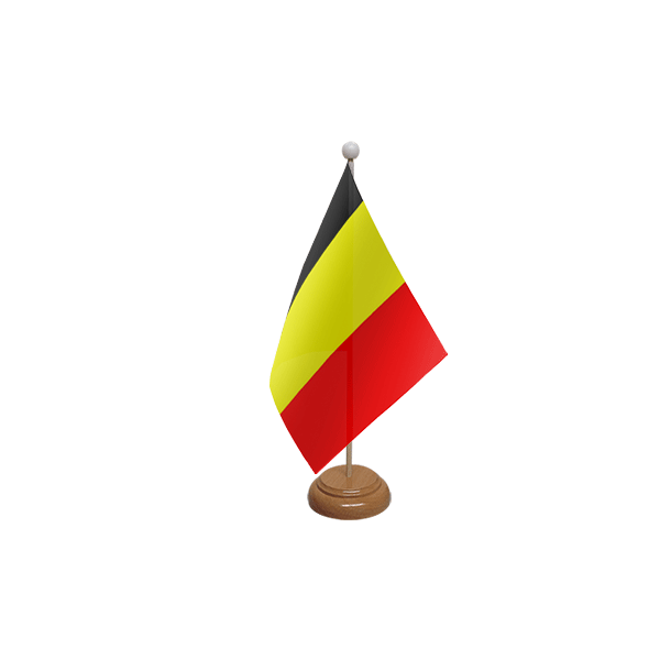 Belgium Wooden Table Flag