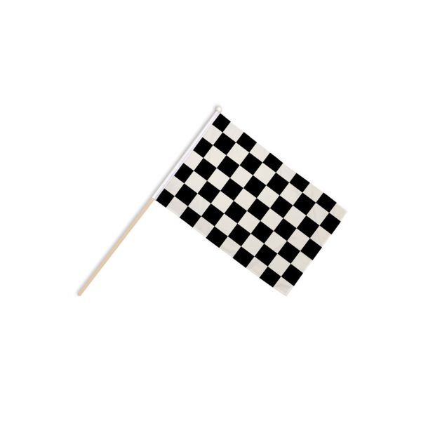 Black and White Check Hand Flags