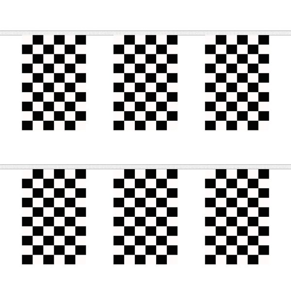 Black and White Check Rectangular Bunting
