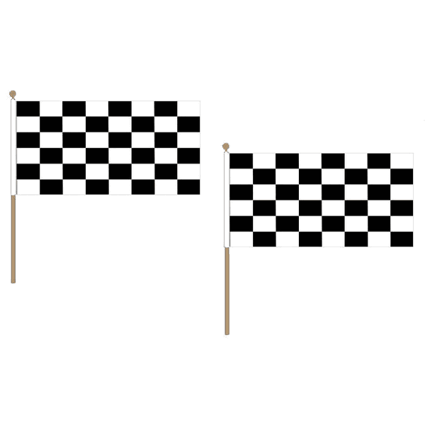 Black and White Check Extra Large Hand Flag