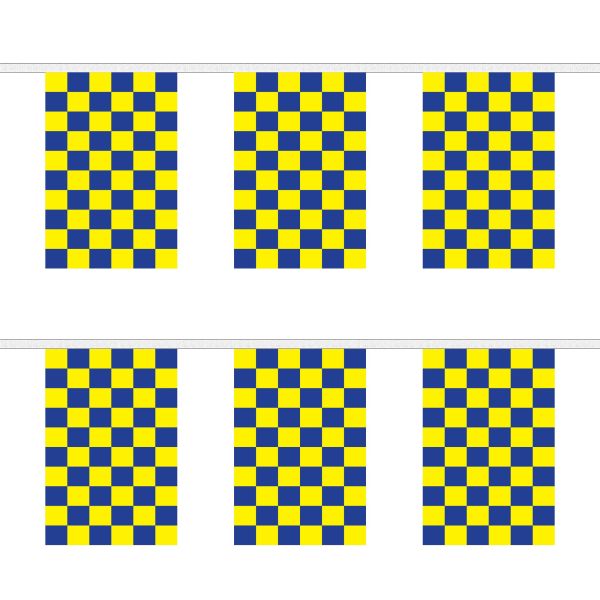 Royal Blue and Yellow Check Rectangular Bunting